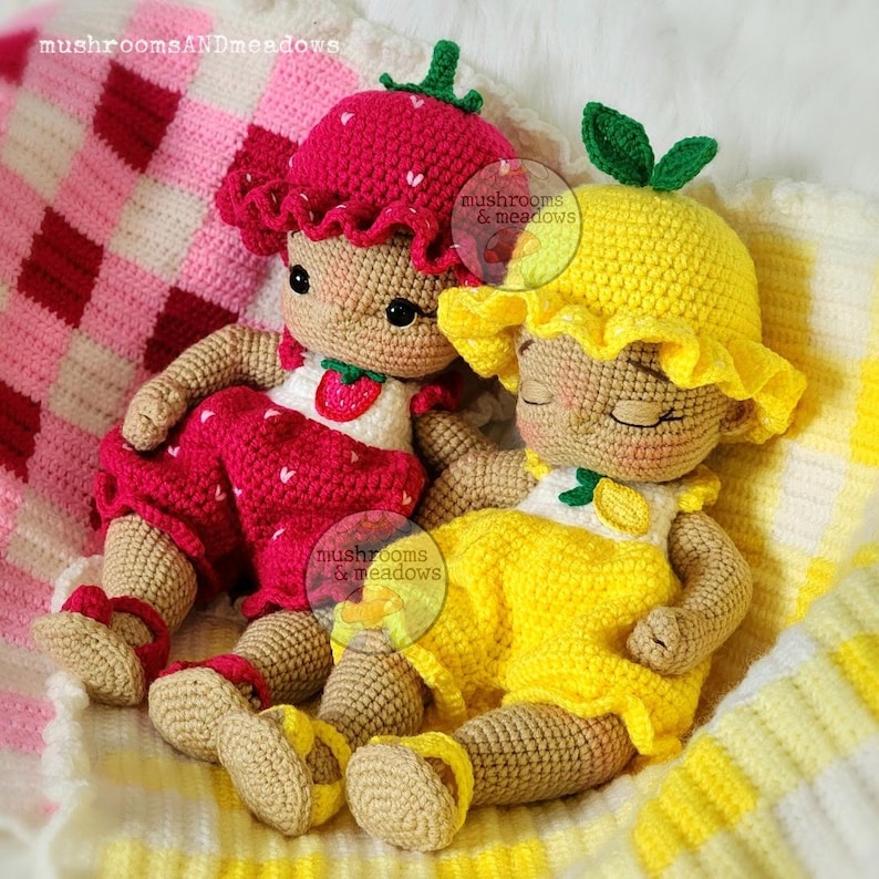 CROCHET PATTERN: Doll Clothes - Summer Fruits Romper Set (for the Bundle Babies) - NO Doll image 4