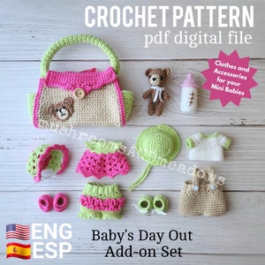 CROCHET PATTERN:  Sweet Handfuls Baby's Day Out Set - Add On (Doll Pattern SOLD Separately!!)