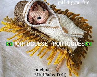 PORTUGUESE CROCHET PATTERN:  Sweet Handfuls Baby Jesus