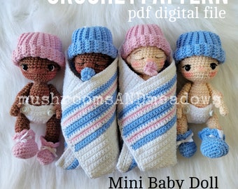 CROCHET PATTERN: Sweet Handfuls Mini Baby Doll with Hospital Set