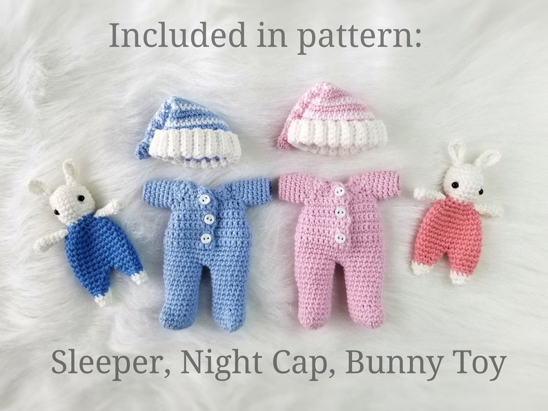 CROCHET PATTERN: Sweet Handfuls Goodnight Set - Add On (Doll Pattern SOLD Separately!!) image 3