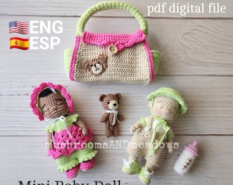 CROCHET PATTERN:  Sweet Handfuls Mini Baby Doll with Baby's Day Out Set
