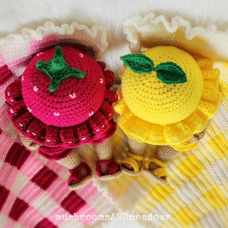 CROCHET PATTERN: Doll Clothes - Summer Fruits Romper Set (for the Bundle Babies) - NO Doll image 6