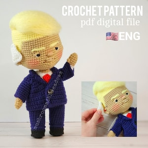 CROCHET PATTERN:  Amigurumi-Trump Doll