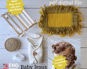CROCHET PATTERN:  Sweet Handfuls Baby Jesus Add-on Set (without doll pattern)