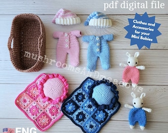 MOTIF AU CROCHET : Sweet Handfuls Goodnight Set - Ajout (Motif de poupée VENDU séparément !!)