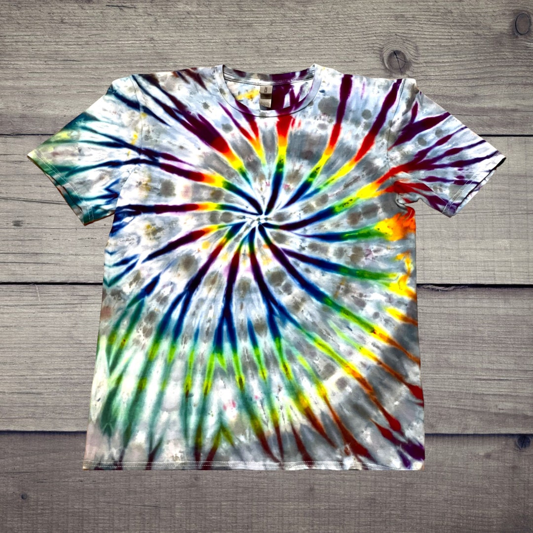 Raven Rainbow Shirt/ Ice Dye Tee/ Unique Bright Tie Dye T-shirt Size XS ...