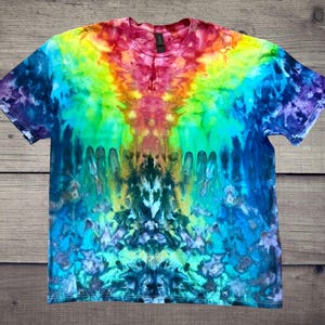 Melting Rainbow Warrior Shirt/ Size XL/ Ice Dye Tie Dye Tee