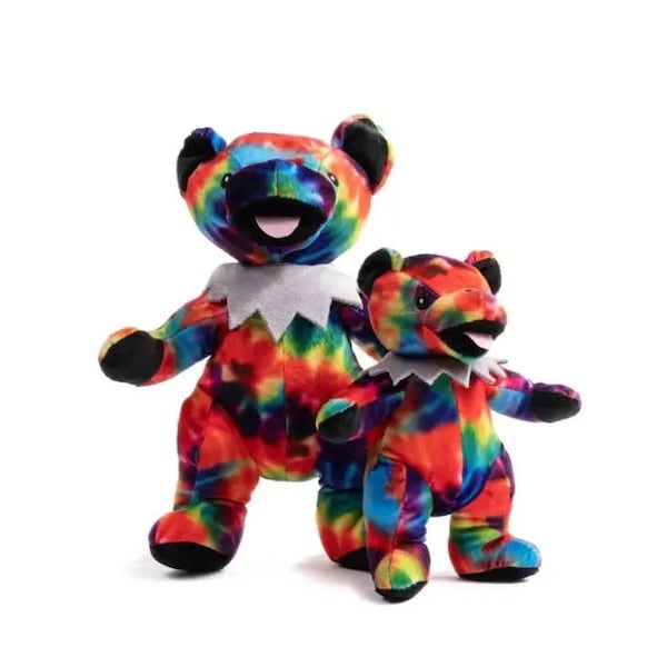 Tie Dye Dancing Bear Plush Dog Toy