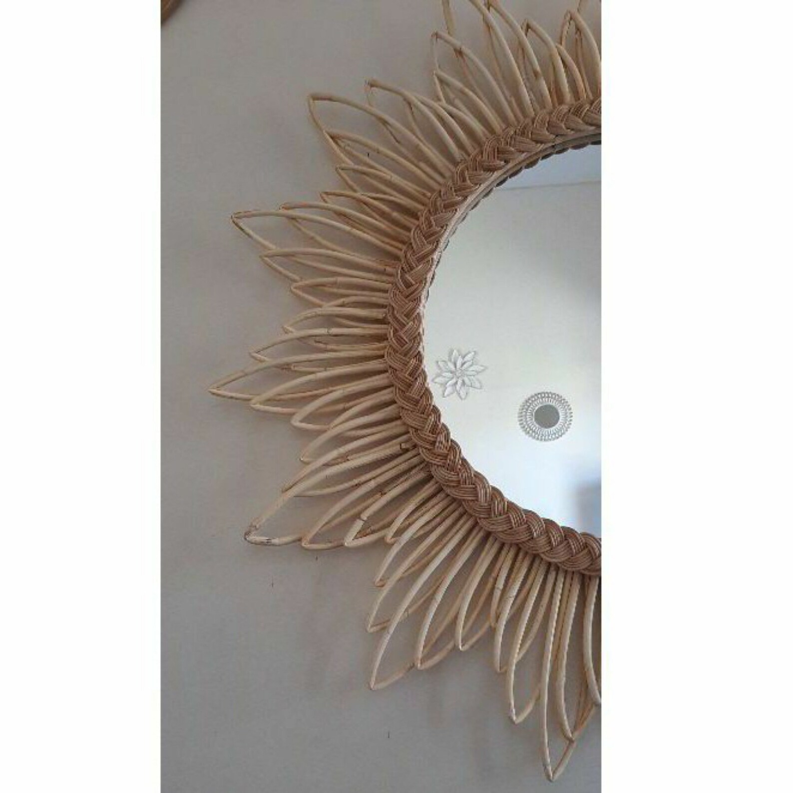 Large Rattan Mirror Wall Hanging Decoration for Living Room Etsy UK