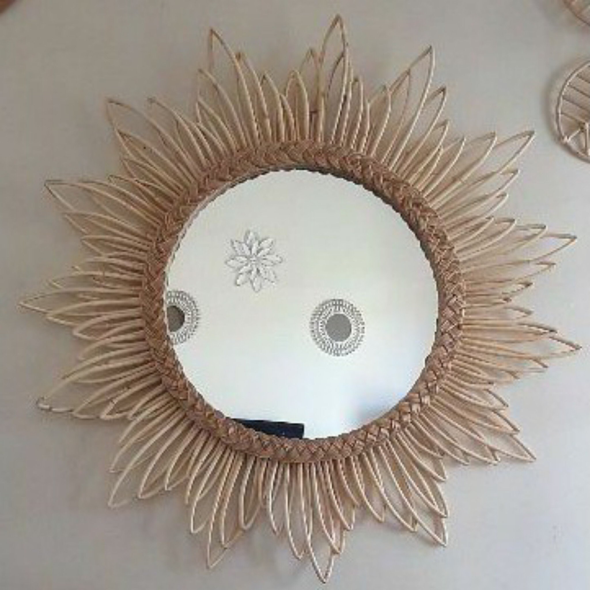 Large Rattan Mirror Wall Hanging Decoration for Living Room Etsy UK