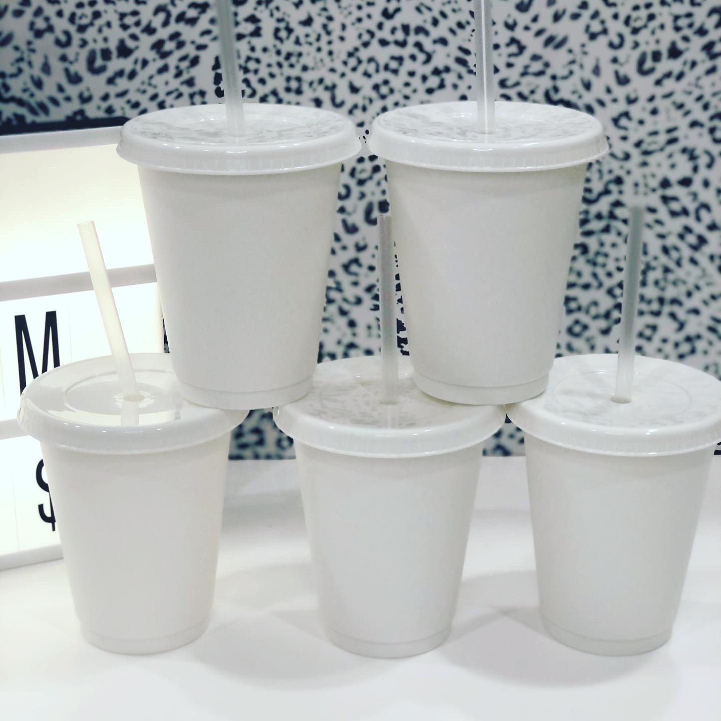 5 Pack Matte White Cold Cups, Blank Cups for Custom Designs, Blank 6 Oz