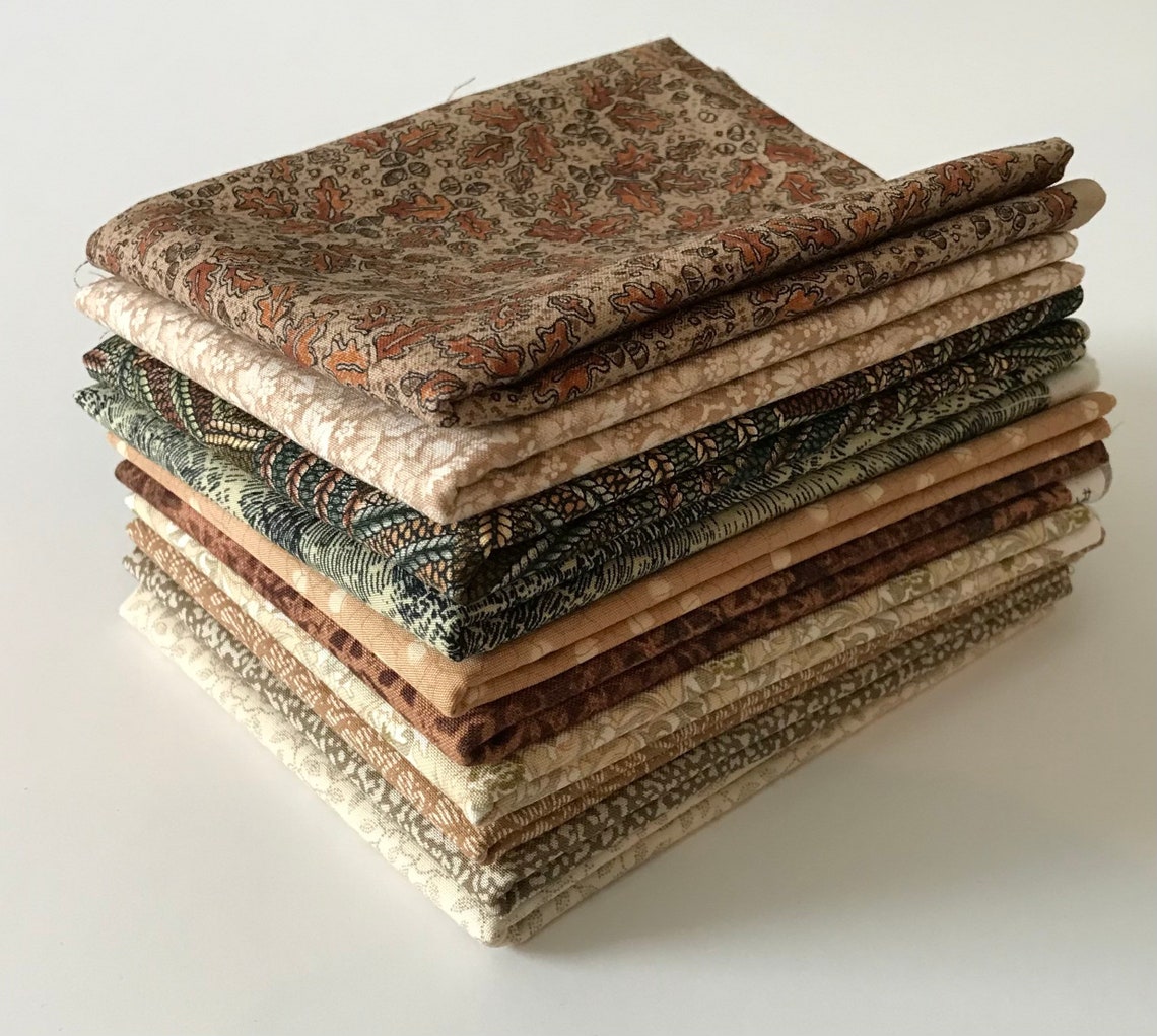 BROWN Cotton Quilt Fat Quarter 10 Pack Etsy UK