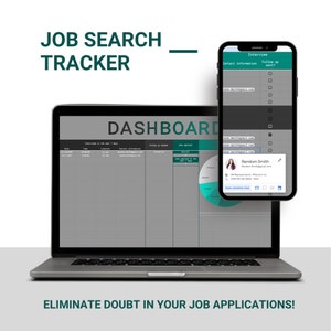 Dark and Aqua Job Application Tracker: Organize Your Job Search with Google Sheets