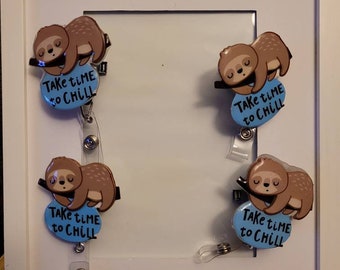 Cute Sloth Badge Reel Nurse Name Badge Holder