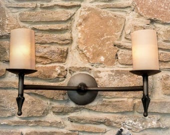 Aplique de pared de hierro forjado a mano / Lámpara doble rústica