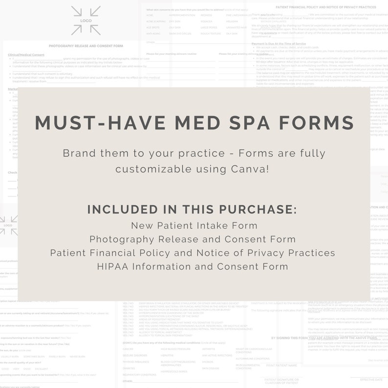 Medical Spa Forms Must-have Consents Customizable - Etsy Canada