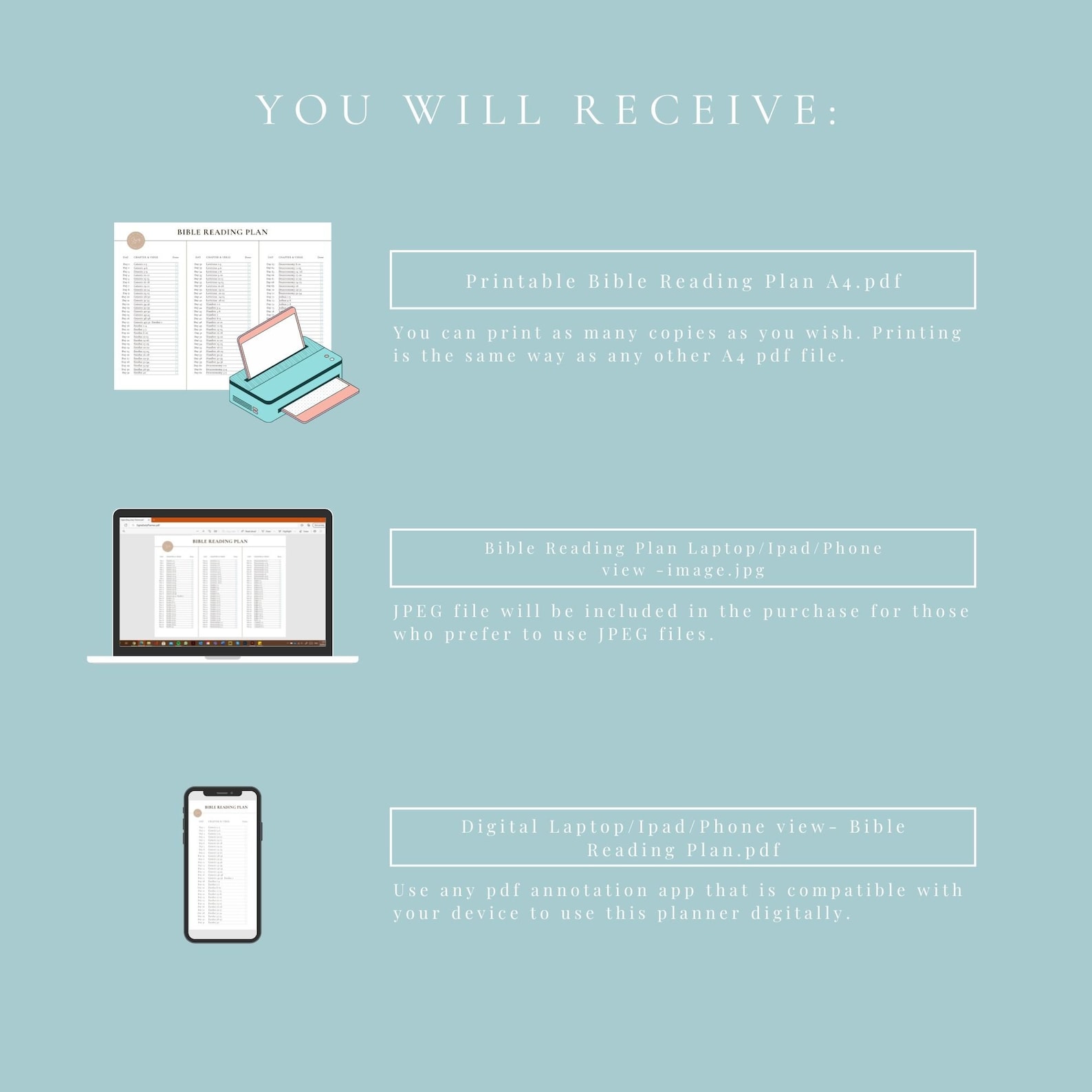 Bible One Year Reading Plan | Printable and Digital | Compatible With ...