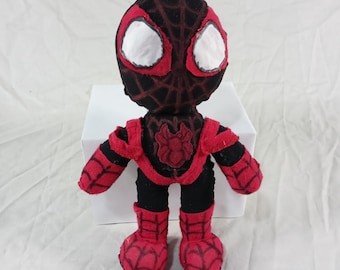 Handmade Miles Morales Spiderman Plushie (10in)