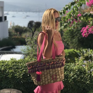 Personalized Wicker Straw Bag - Beach Straw Bag, Beach Wicker Bag, Summer Bag, Wicker Basket