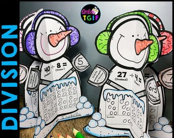 Vintermatte Snögubbepyssel Introduktion till division Lika grupper Övning Snö 3:e klass, utskrivbar matematik Dividend Divisor och kvot