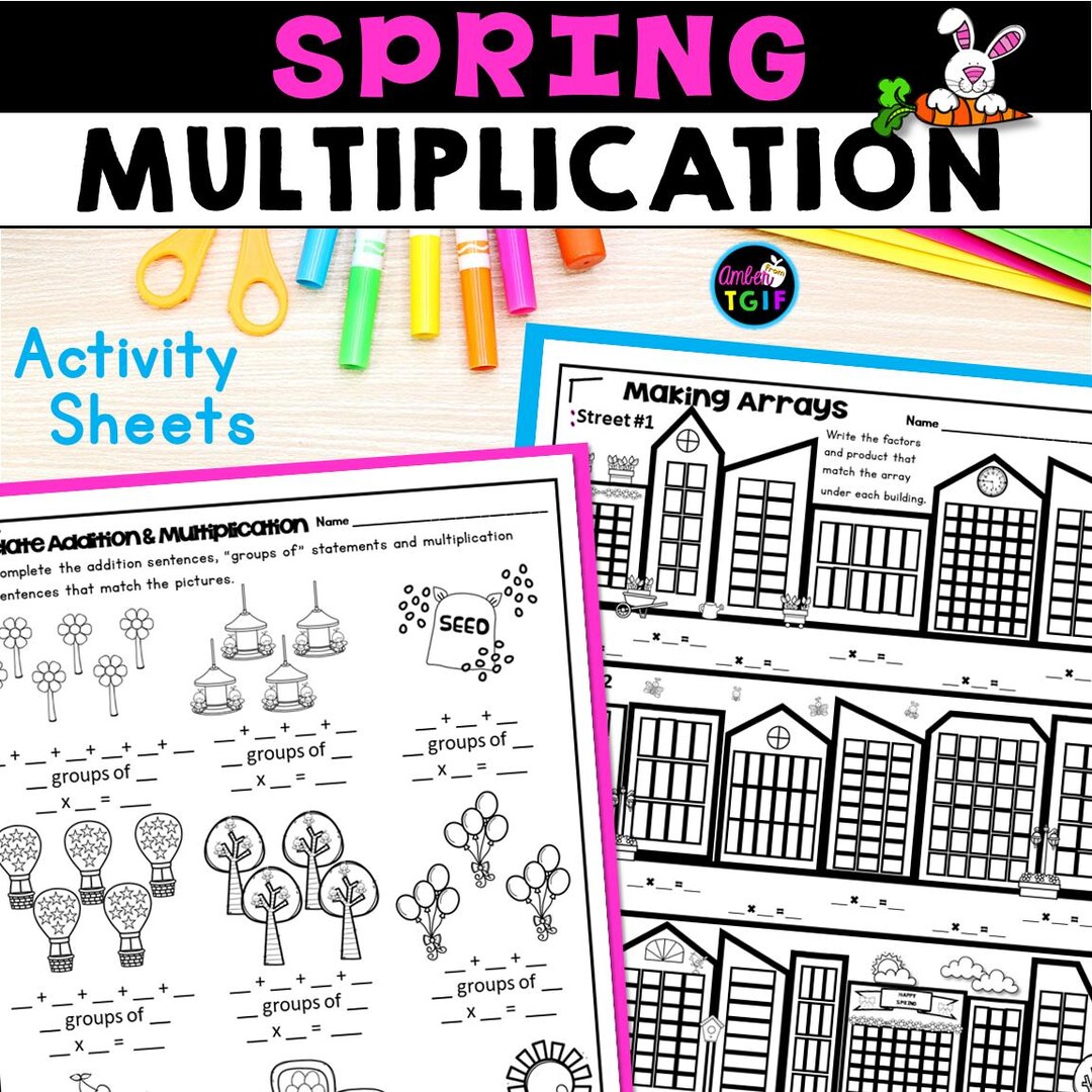 Spring Beginning Multiplication Worksheets Facts Practice March April ...