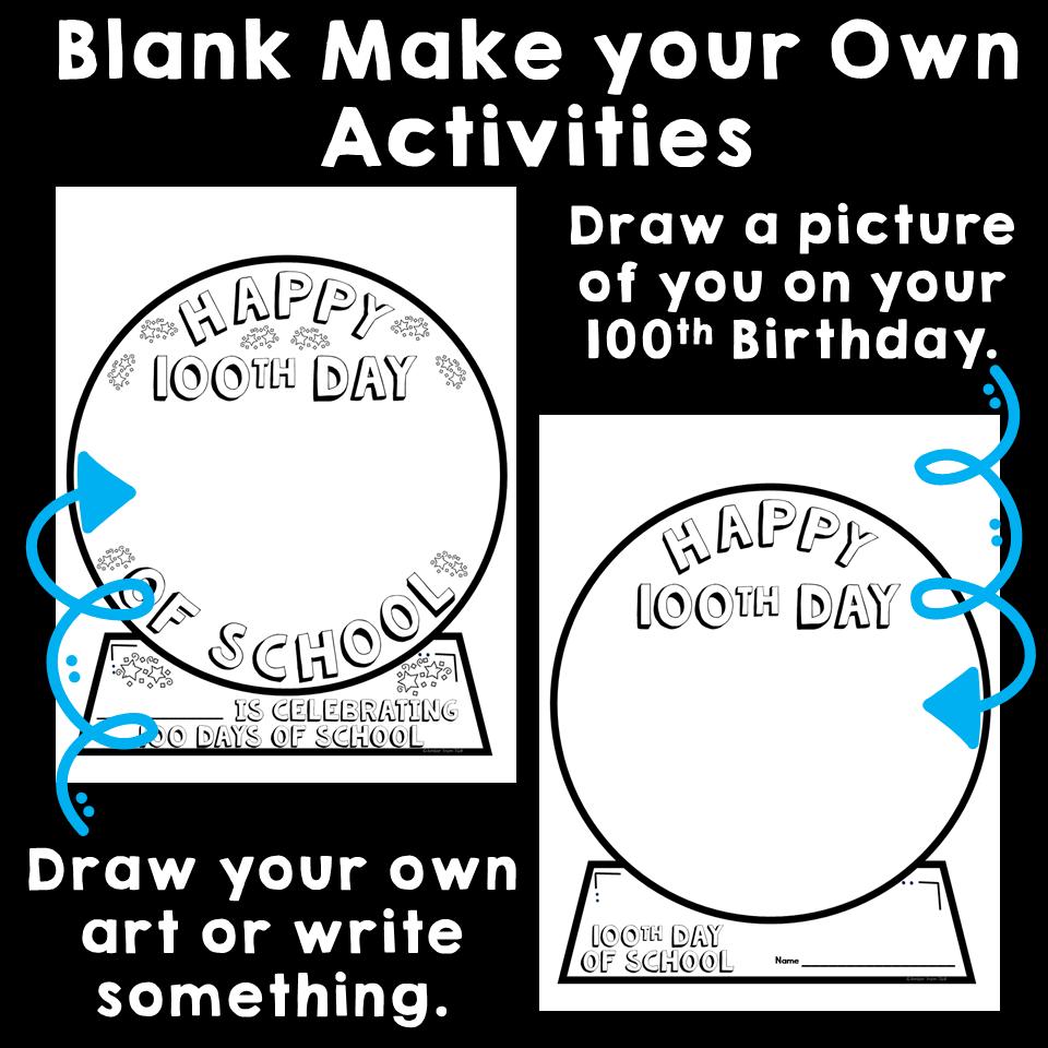 100th Day of School Fun Craft, 2nd 3rd 4th Grade 100 Days of School ...