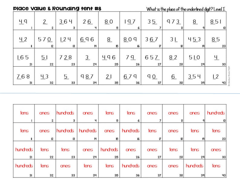 Place Value Activities and Rounding Numbers Worksheet Alternative ...