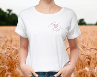 Tshirt Personnalisé - Mains Cœur | Fête des mères - Cadeau maman - Cadeau fête des mères - Idée cadeau de jour des mères - Mamans