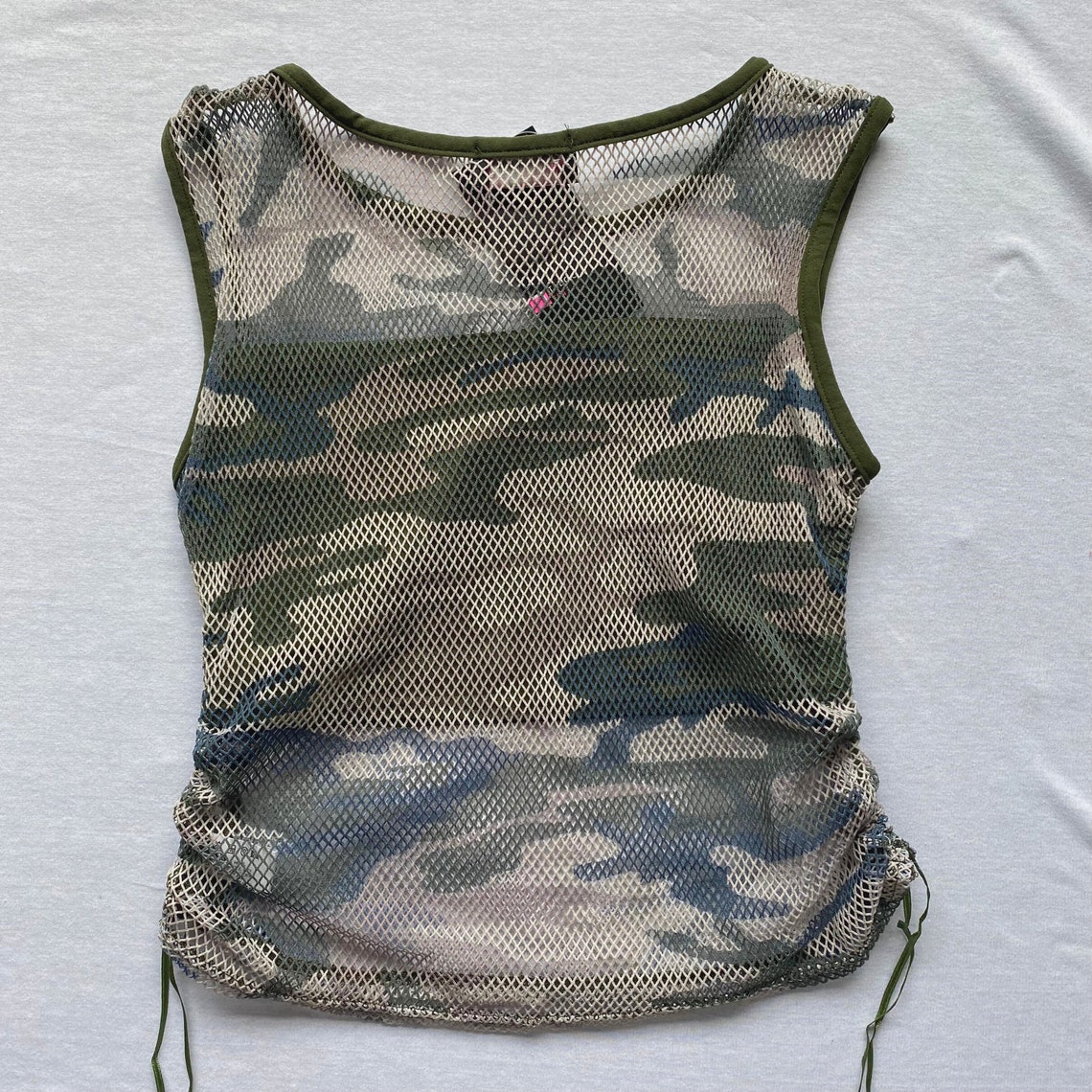 Camouflage Tank Top With Ruched Sides Etsy