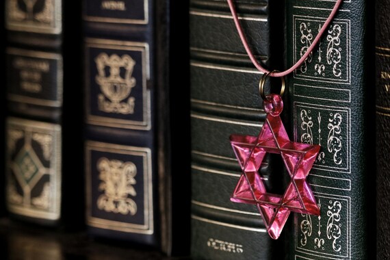 Pink Star of David Pendant Necklace | Etsy