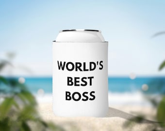 World's Best Boss - Can Cooler Sleeve, Can Coozie, Gift for Boss