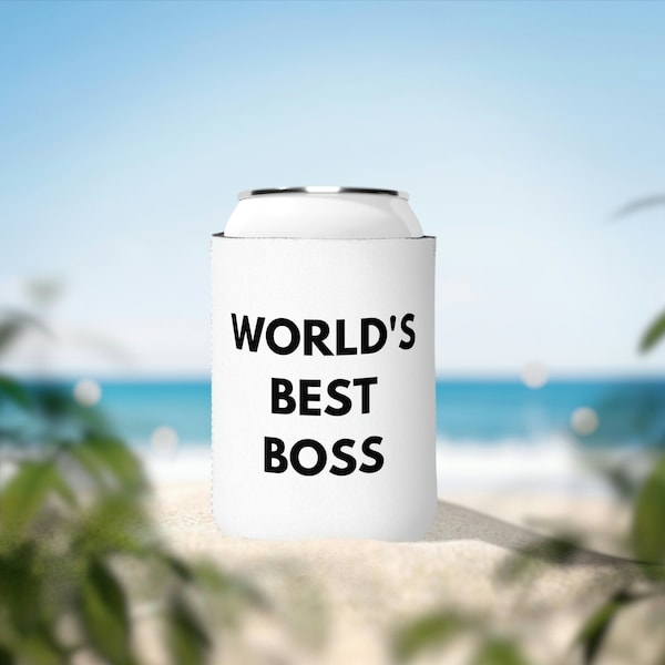 World's Best Boss - Can Cooler Sleeve, Can Coozie, Gift for Boss