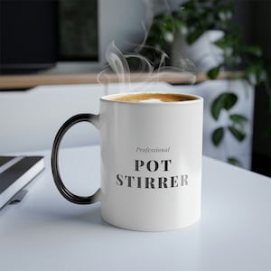 Agitador de ollas profesional - Taza que cambia de color, 11 oz