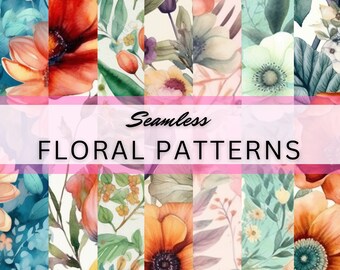 Spring Floral Digital Paper - SEAMLESS - Spring Watercolor Flower ...