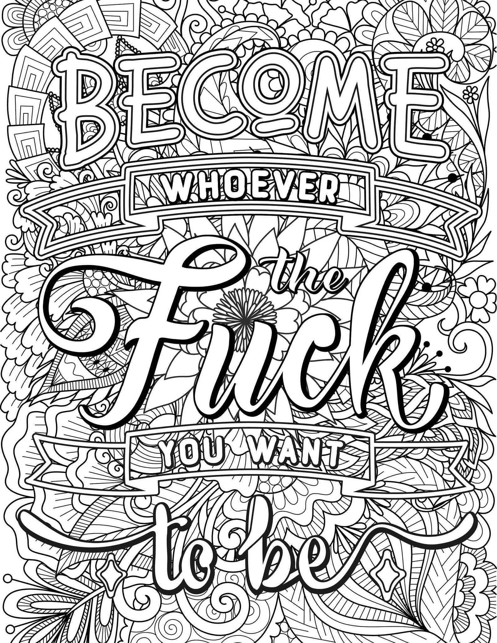 Funny Adult Coloring Page | Etsy