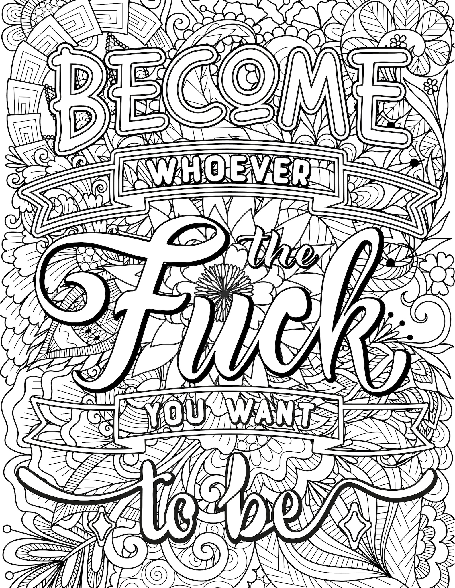 Funny Adult Coloring Page | Etsy