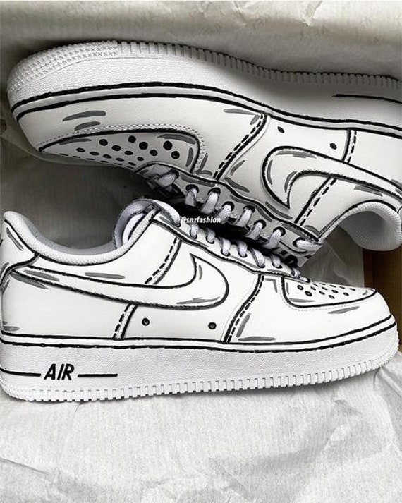 cuchara apasionado Abrazadera Dibujos animados Nike air force 1 - Etsy España