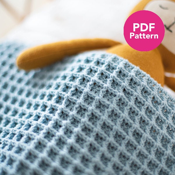 Crochet Pattern Mixed Up Waffle Baby Blanket - PDG DIGITAL DOWNLOAD