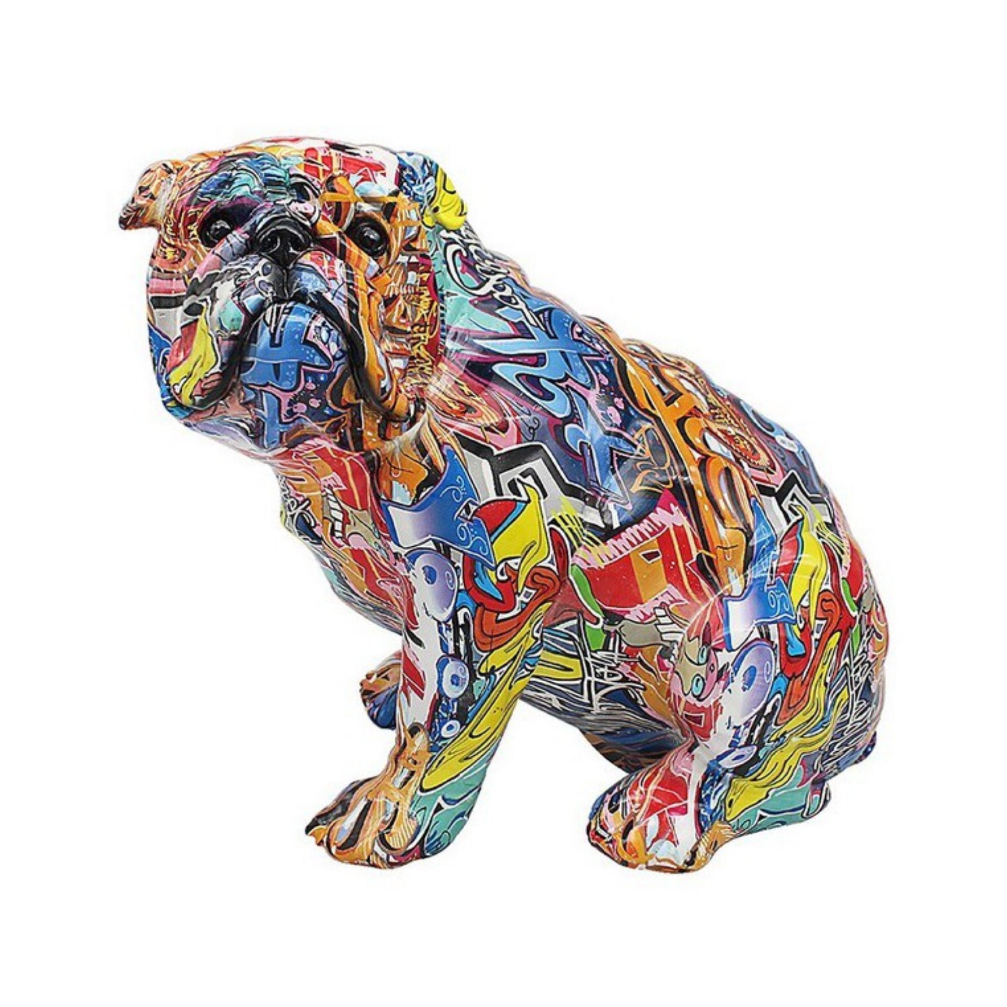 colorful bulldog statue