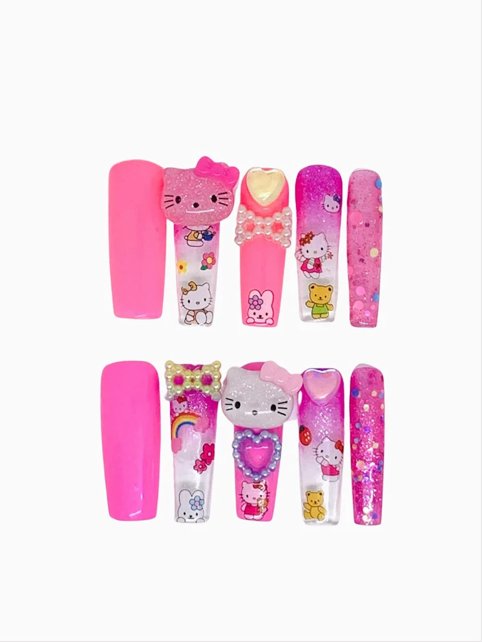 Hello Kitty Nails | Etsy