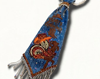 Boots On Ground Denim Slips Halsband | Western Pärl Slips Halsband | Cowgirl Fransar Strass