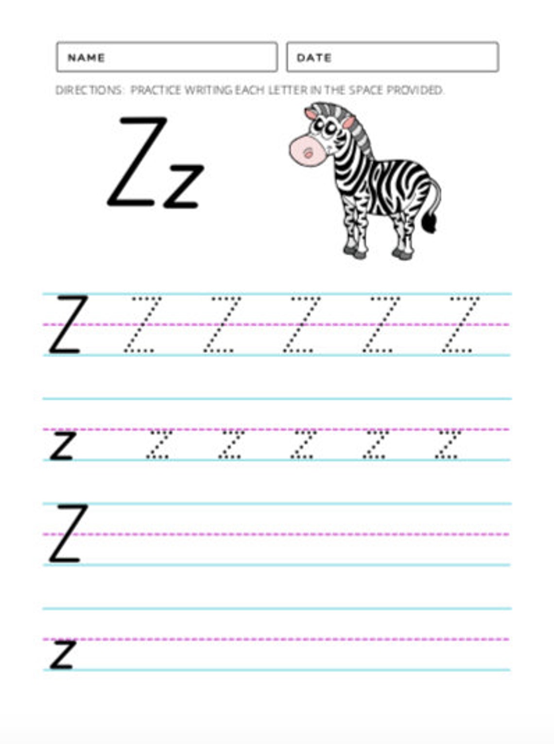 DIGITAL Download PDF 26 Letters Alphabet Tracing | Etsy