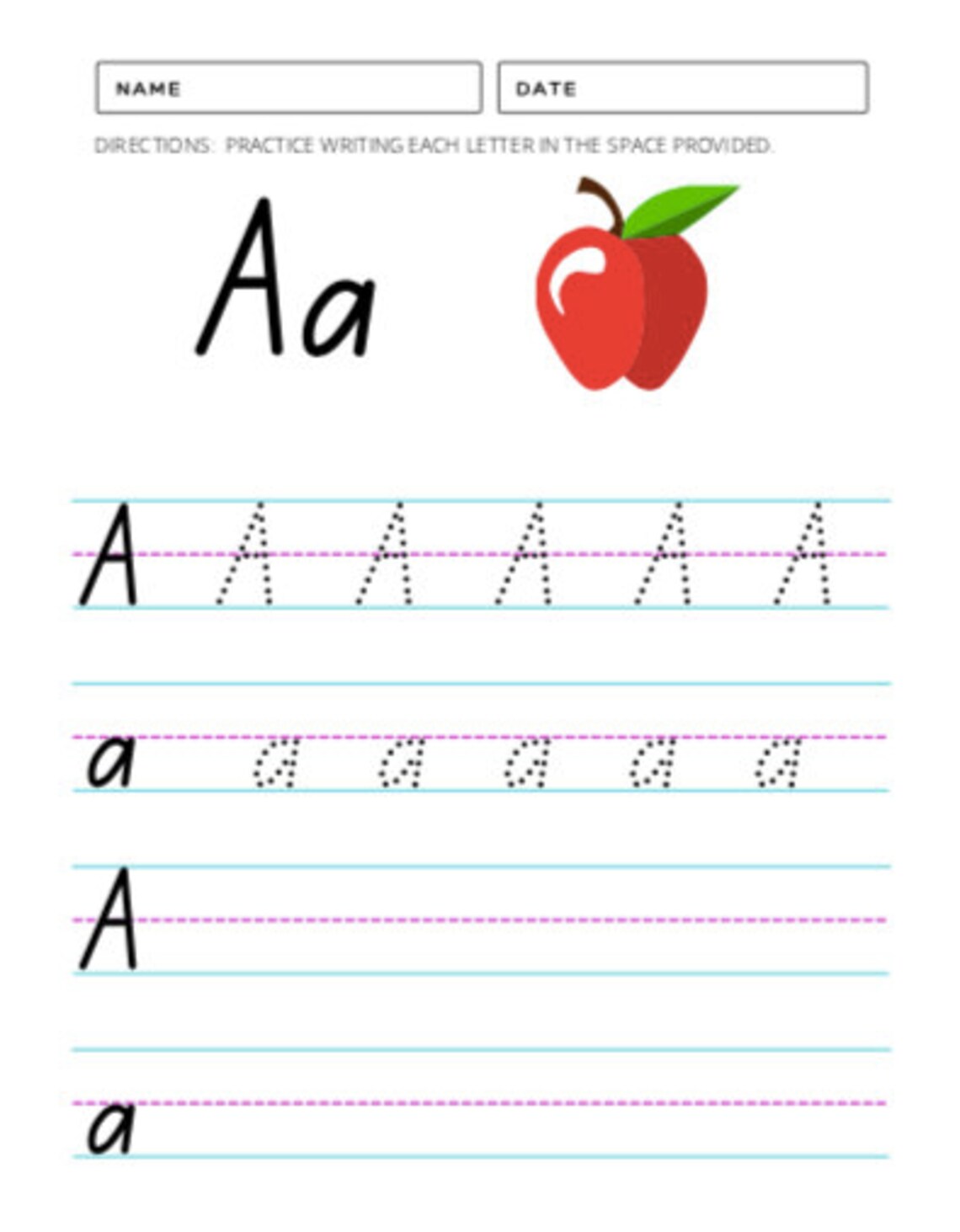 DIGITAL Download PDF 26 Letters Alphabet Tracing | Etsy