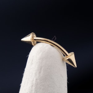 14K Solid Gold Daith Septum Ring, 14K Yellow Gold Septum Ring, 14K Gold Hinge Nose Piercing, Hoop Piercing, Gold Nose Ring