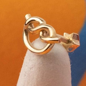 14K Solid Gold Knot Stud Earring | Minimal Gold Earring | Dainty Single Earring | Tiny Cartilage Earring | Helix Earring | Gift for Her