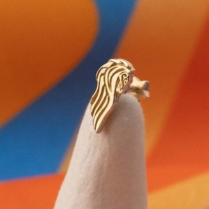 Solid Gold Leon Piercing I Gold Stud Tragus Piercing I Cartilage Leon Screw Back Earring I Stud Ear Piercing Leon Earring, 18G Leon Piercing