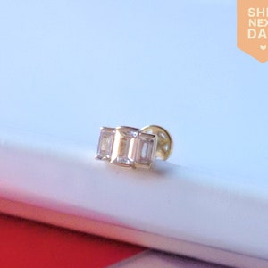 14k Gelb Gold Solitär Ohrringe, Gold Screw Back Ohrringe, 14K Cz Ohrstecker, Gold Cz Ohrringe, Solid Gold Solitaire Cz Ohrringe