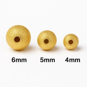 14K Solid Gold Spacer Beads – 4mm 5mm 6mm Ball Beads for DIY Jewelry Making, Real Gold Beads for Necklace & Bracelet Design