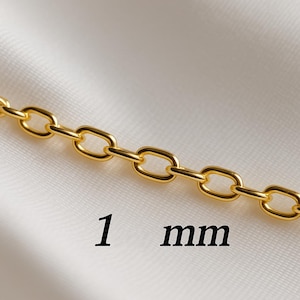 14K Solid Gold Rope Chain Necklace: Dainty Women&#39;s Pendant Chain